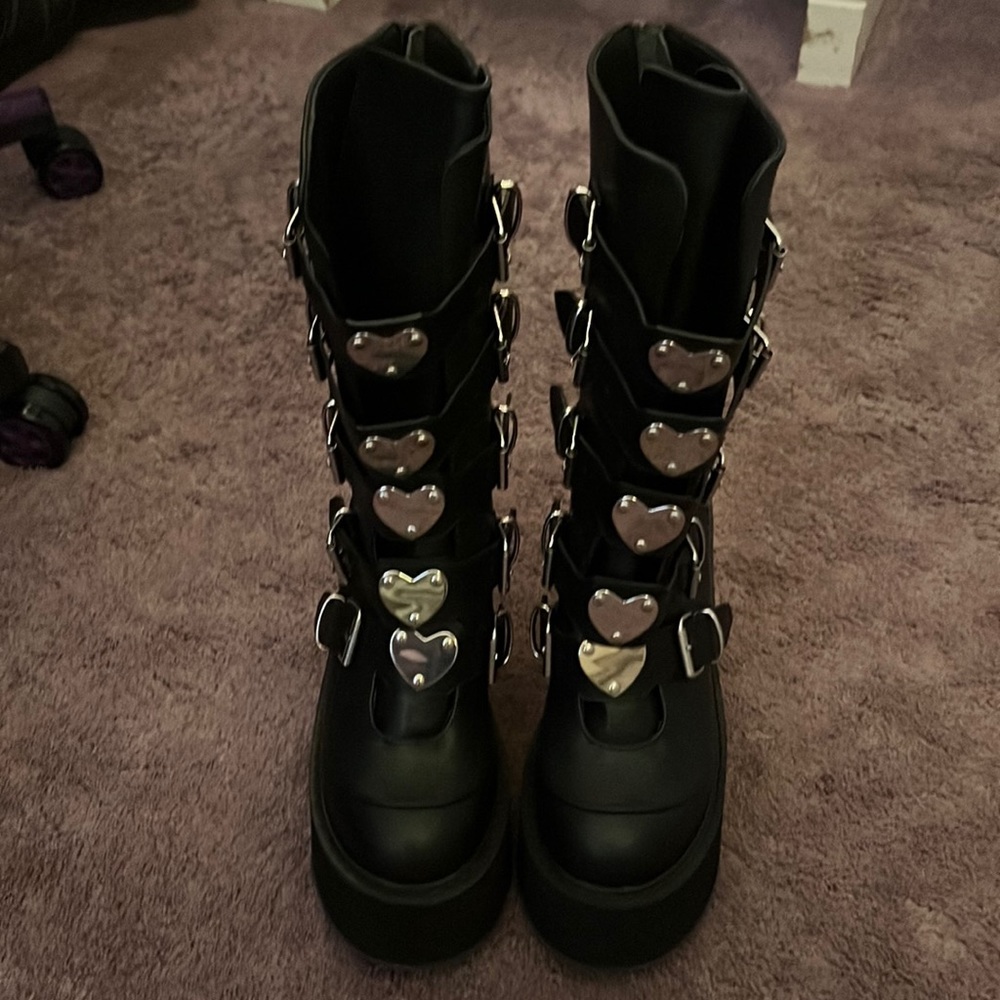 Demonia Swing-230 5 1/2 platform mid calf boot